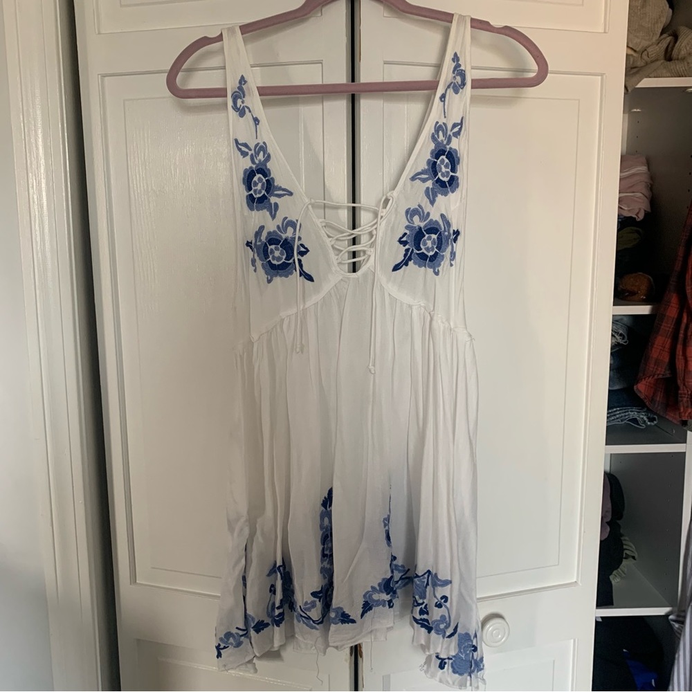 Free people embroidered slip dress. Size XS